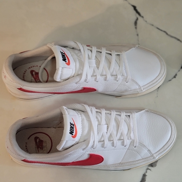 Nike Court Legacy Low "white/university red" Gently Worn, Great Cond. Wmns 7 - Picture 6 of 10
